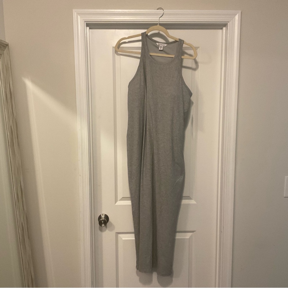 Athleta Grey Ribbed Midi Tank Dress